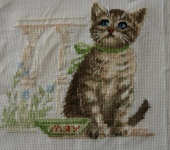 Вышитые картины - котёнок